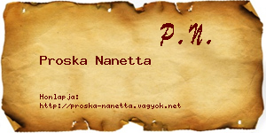 Proska Nanetta névjegykártya